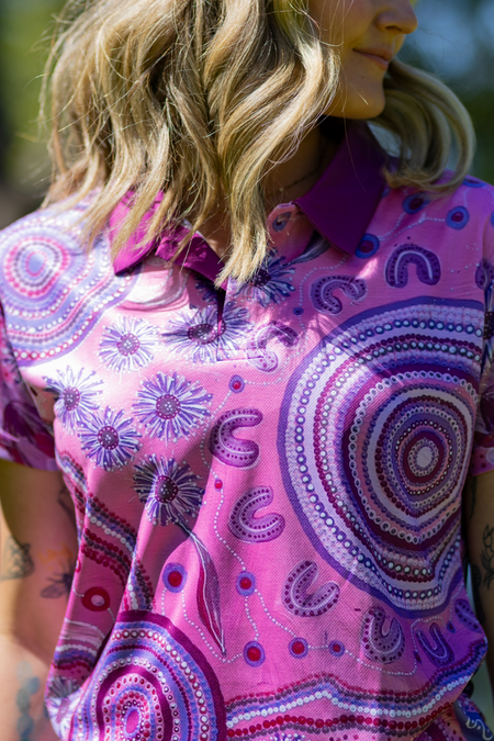 Pink Spring Women's Fitted Polo Shirt