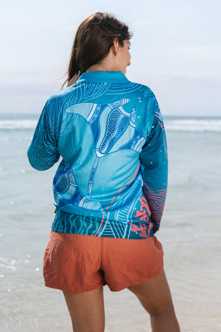 Stingray Journey UPF50+ Women's Fitted Long Sleeve Polo Shirt