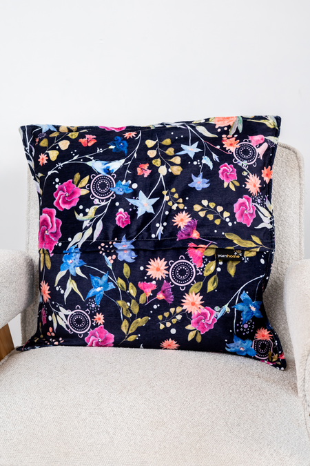 Midnight Bouquet Cushion Cover (53cm x 53cm)