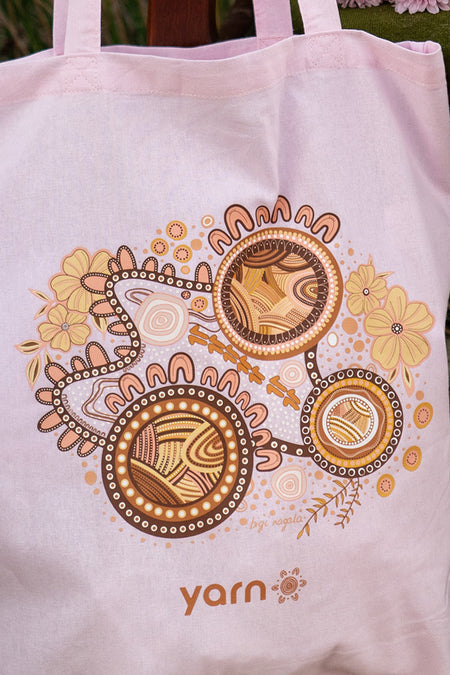 Rebirth Pink Long Handle Cotton Tote Bag