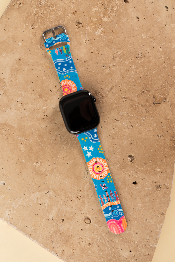 Built on Strong Shoulders NAIDOC 2026 Silicon Apple Watch Strap