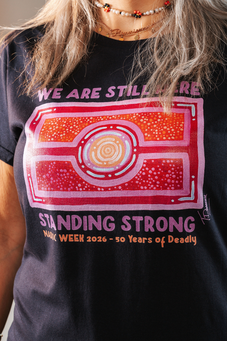 We Are Still Here NAIDOC Week 2026 Navy Cotton Crew Neck Women's T-Shirt