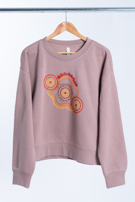 Standing Strong NAIDOC Week 2026 Premium Hazy Pink Cotton Blend Crew Neck Women's Sweatshirt