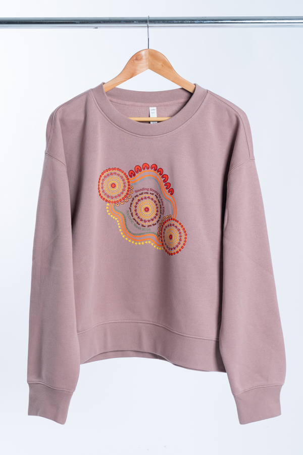Standing Strong NAIDOC Week 2026 Premium Hazy Pink Cotton Blend Crew Neck Women's Sweatshirt