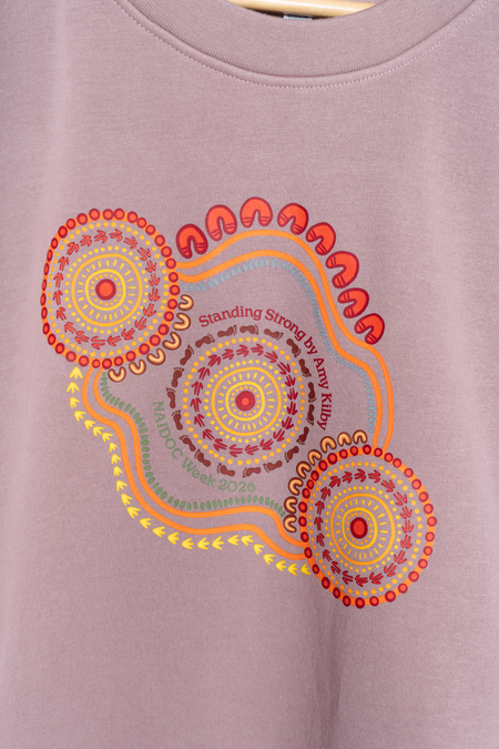 Standing Strong NAIDOC Week 2026 Premium Hazy Pink Cotton Blend Crew Neck Women's Sweatshirt