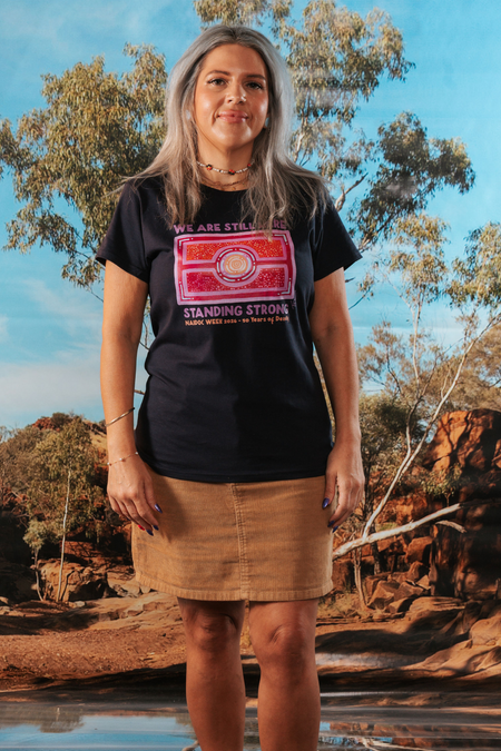 We Are Still Here NAIDOC Week 2026 Navy Cotton Crew Neck Women's T-Shirt