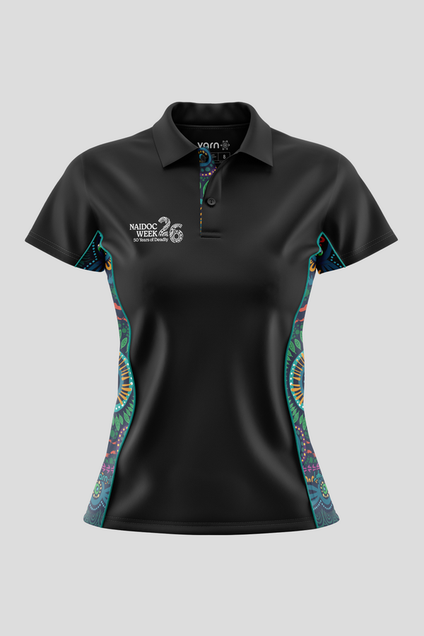 An Abundance Of Culture NAIDOC 2026 Bamboo (Simpson) Women's Fitted Polo Shirt