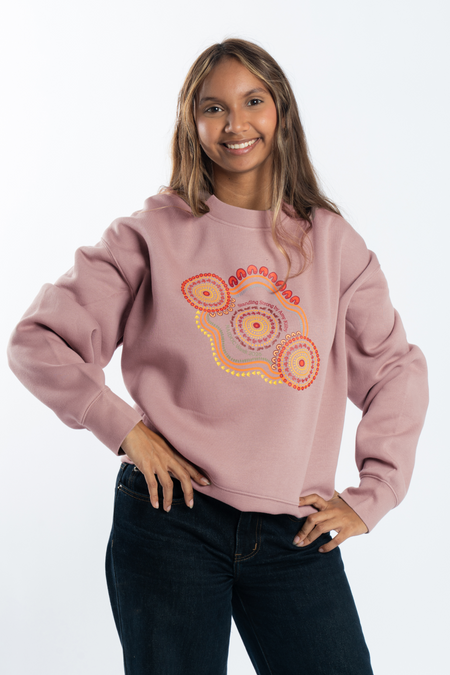 Standing Strong NAIDOC Week 2026 Premium Hazy Pink Cotton Blend Crew Neck Women's Sweatshirt