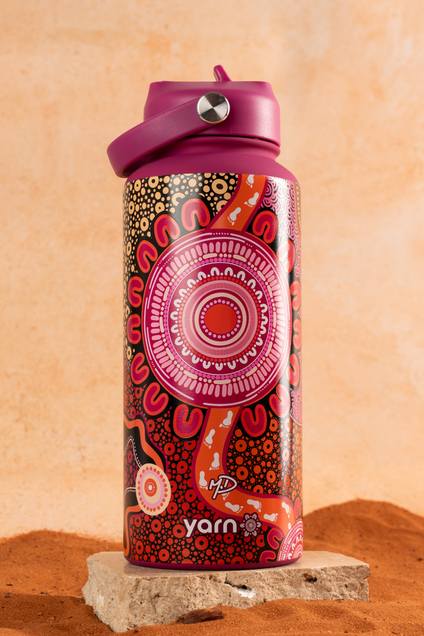 Celebration Through Generations NAIDOC 2026 1L Insulated Stainless Steel Drink Bottle with Handle