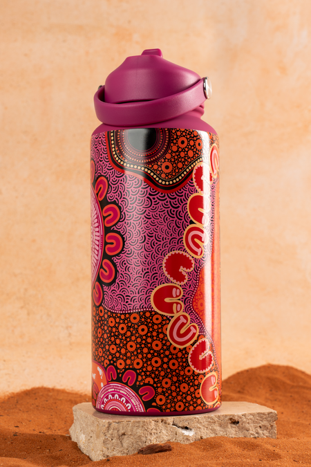 Celebration Through Generations NAIDOC 2026 1L Insulated Stainless Steel Drink Bottle with Handle