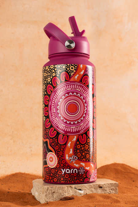 Celebration Through Generations NAIDOC 2026 1L Insulated Stainless Steel Drink Bottle with Handle