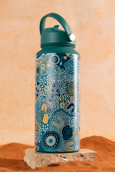 Moorditj Koorliny (Strong Journey) NAIDOC 2026 1L Insulated Stainless Steel Drink Bottle with Handle