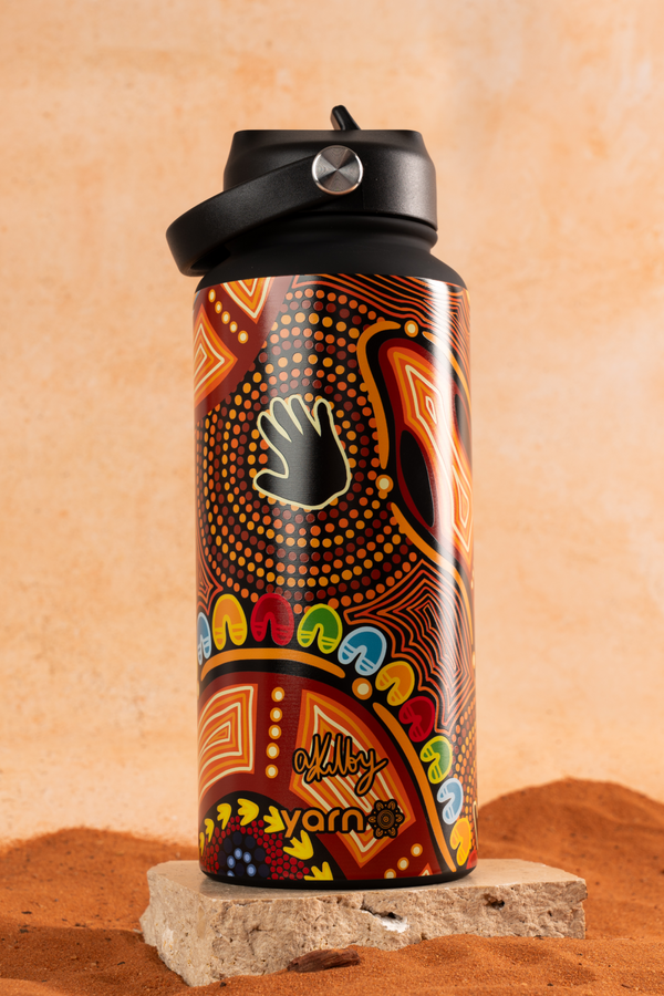 Gadi NAIDOC 2026 1L Insulated Stainless Steel Drink Bottle with Handle