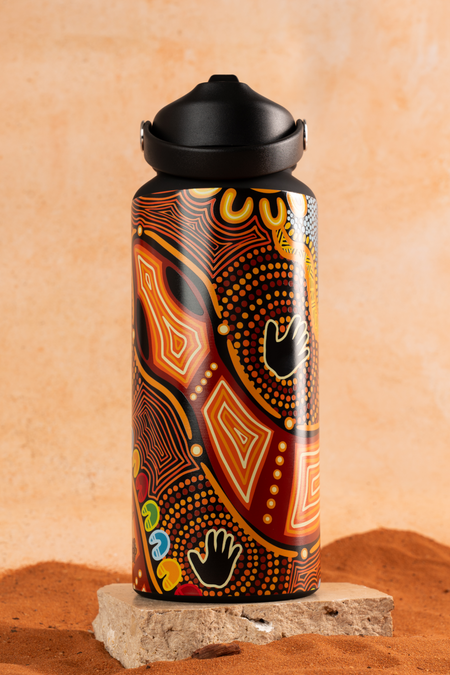 Gadi NAIDOC 2026 1L Insulated Stainless Steel Drink Bottle with Handle