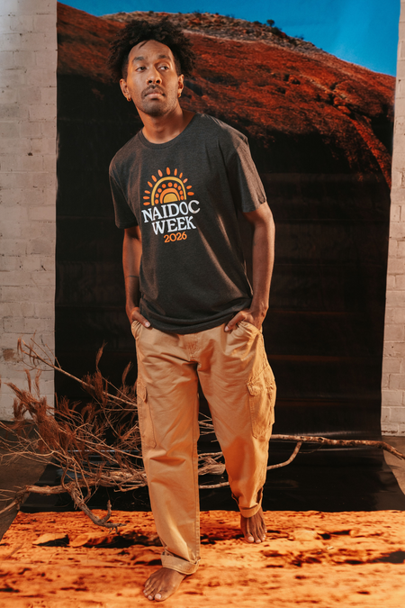 Core NAIDOC Week 2026 Ash Marle Cotton Crew Neck Unisex T-Shirt