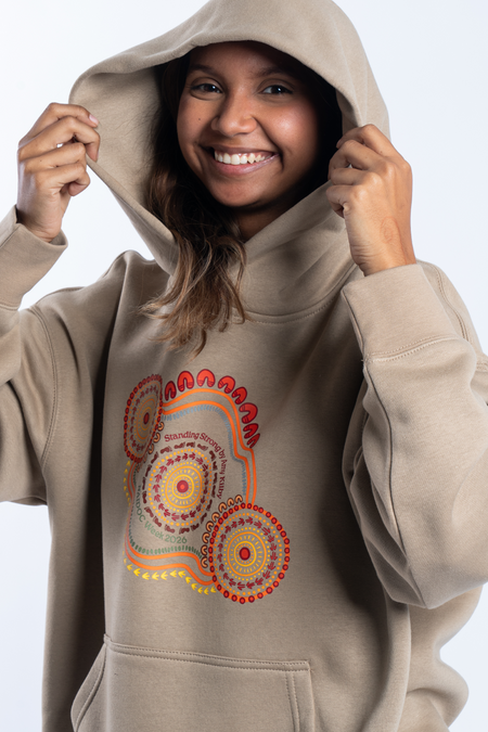 Standing Strong NAIDOC Week 2026 Premium Sand Cotton Blend Women's Hoodie