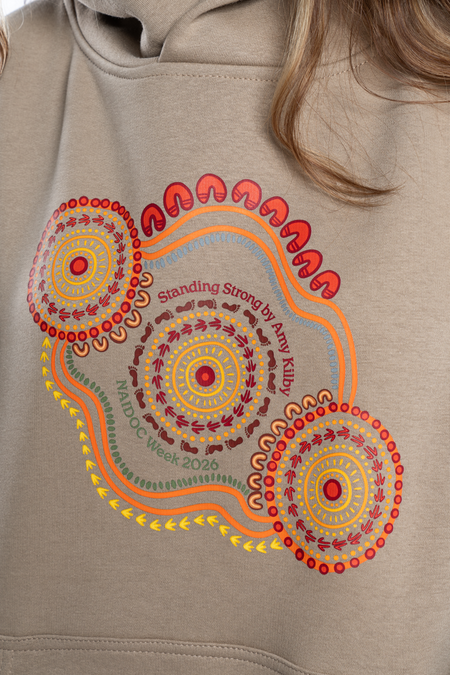 Standing Strong NAIDOC Week 2026 Premium Sand Cotton Blend Women's Hoodie