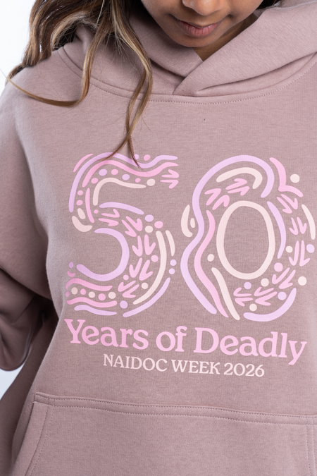 50 Years of Deadly NAIDOC Week 2026 Premium Hazy Pink Cotton Blend Women's Hoodie