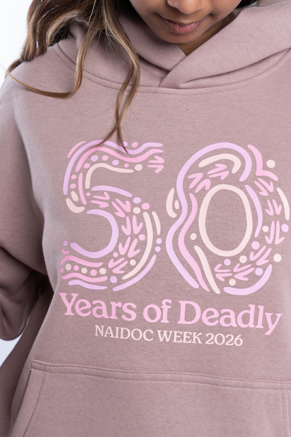 50 Years of Deadly NAIDOC Week 2026 Premium Hazy Pink Cotton Blend Women's Hoodie