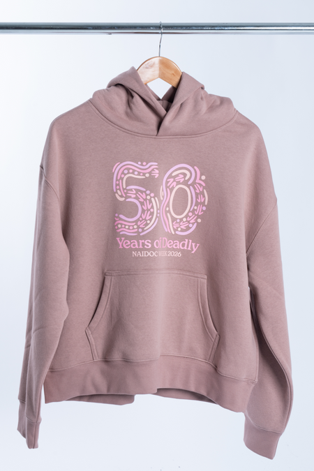 50 Years of Deadly NAIDOC Week 2026 Premium Hazy Pink Cotton Blend Women's Hoodie