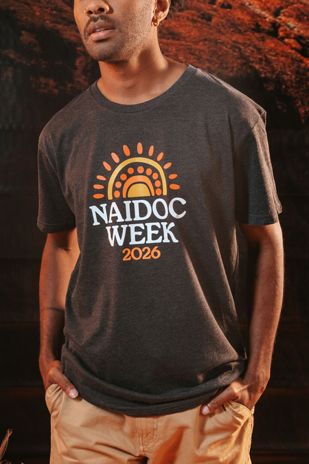Core NAIDOC Week 2026 Ash Marle Cotton Crew Neck Unisex T-Shirt
