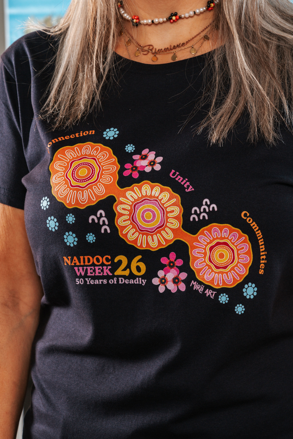 Connection Unity Communities NAIDOC Week 2026 Navy Cotton Crew Neck Women's T-Shirt