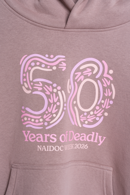 50 Years of Deadly NAIDOC Week 2026 Premium Hazy Pink Cotton Blend Women's Hoodie