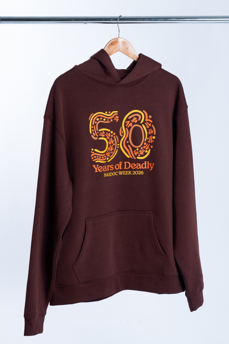 50 Years Of Deadly NAIDOC Week 2026 Premium Chestnut Cotton Blend Unisex Hoodie