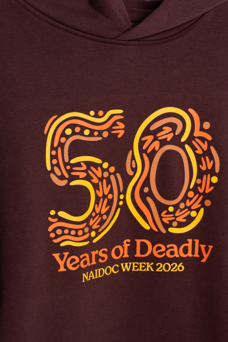 50 Years Of Deadly NAIDOC Week 2026 Premium Chestnut Cotton Blend Unisex Hoodie