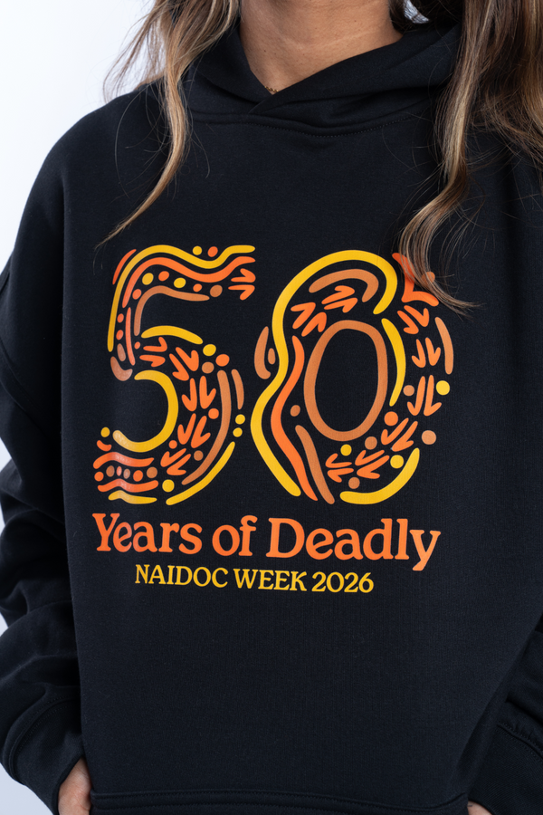50 Years Of Deadly NAIDOC Week 2026 Premium Black Cotton Blend Unisex Hoodie