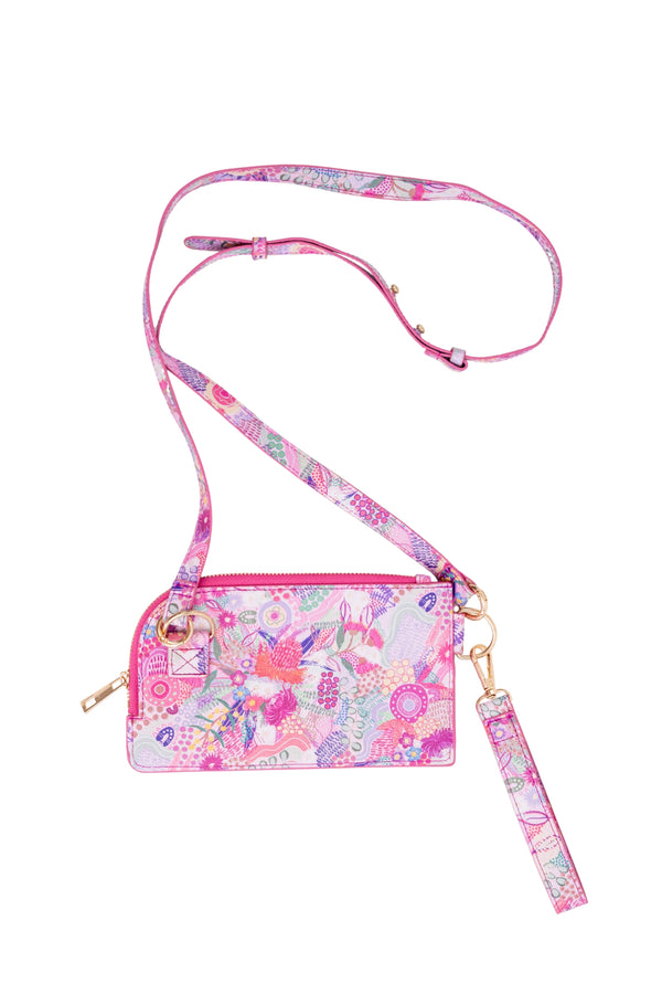 Flowers Along The River Phone Wallet w/ Strap Pack