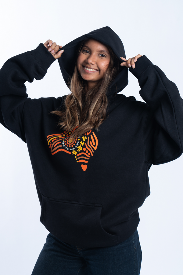 Australia NAIDOC Week 2026 Premium Black Cotton Blend Unisex Hoodie