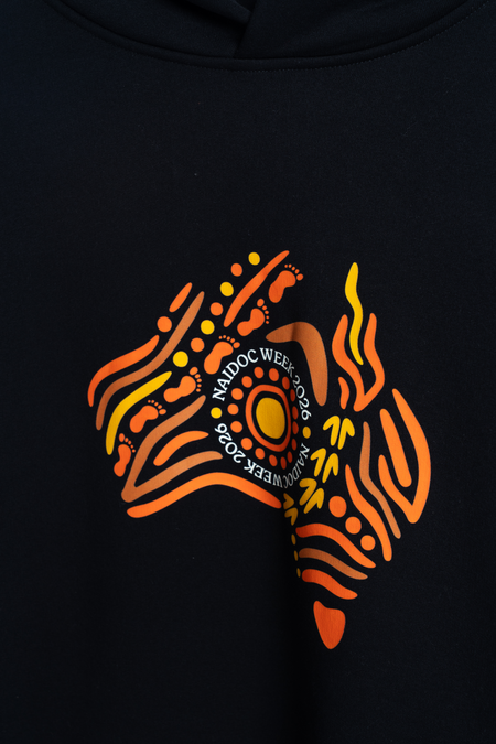 Australia NAIDOC Week 2026 Premium Black Cotton Blend Unisex Hoodie