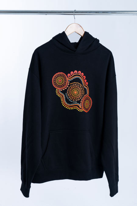 Standing Strong NAIDOC Week 2026 Premium Black Cotton Blend Unisex Hoodie