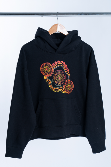 Standing Strong NAIDOC Week 2026 Premium Black Cotton Blend Women's Hoodie