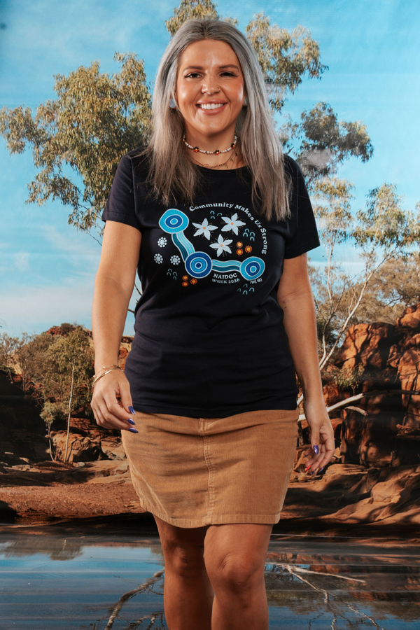 Community Makes Us Strong NAIDOC Week 2026 Navy Cotton Everyday Women's T-Shirt