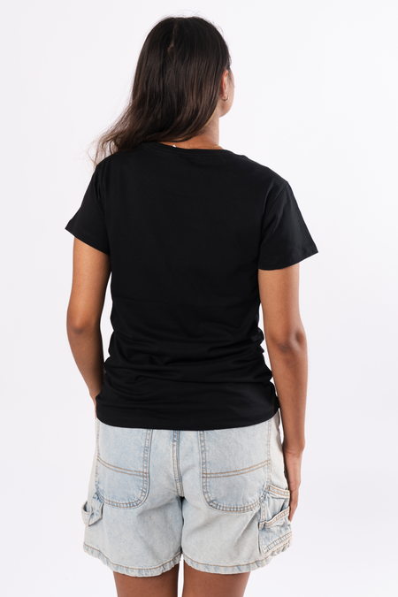 Many Tribes, Many Languages Black Cotton Crew Neck Womens T-Shirt