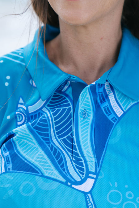 Stingray Journey UPF50+ Women's Fitted Long Sleeve Polo Shirt