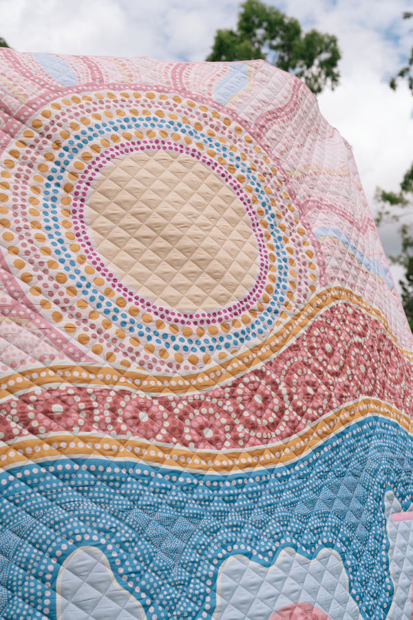 Sunset Healing XL Sand Free Premium Quilted Picnic Blanket (200cm x 200cm)