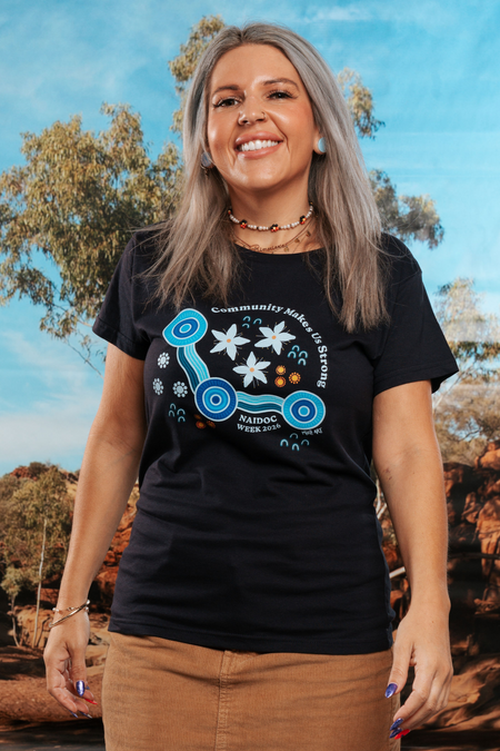 Community Makes Us Strong NAIDOC Week 2026 Navy Cotton Everyday Women's T-Shirt