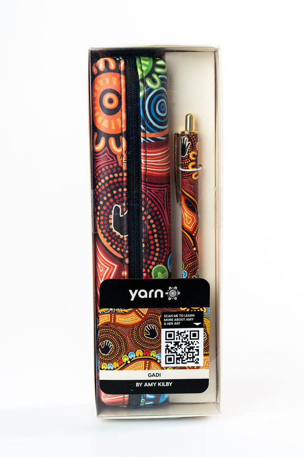 Gadi NAIDOC 2026 Small Rectangular Pencil Case with Steel Pen