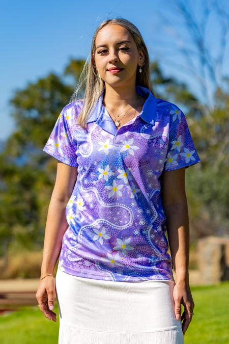 Lemon Myrtle Flowers Women's Fitted Polo Shirt