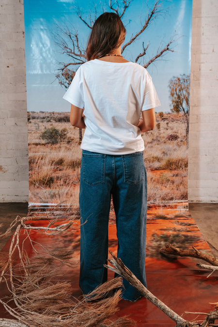 50 Years of Deadly NAIDOC Week 2026 White Cotton Crew Neck Women's T-Shirt