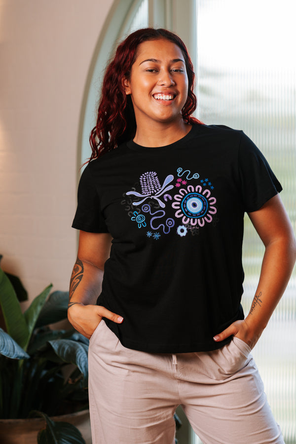 Mother Nature Black Cotton Everyday Women's T-Shirt