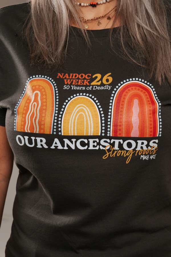 Our Ancestors NAIDOC Week 2026 Charcoal Cotton Everyday Women's T-Shirt