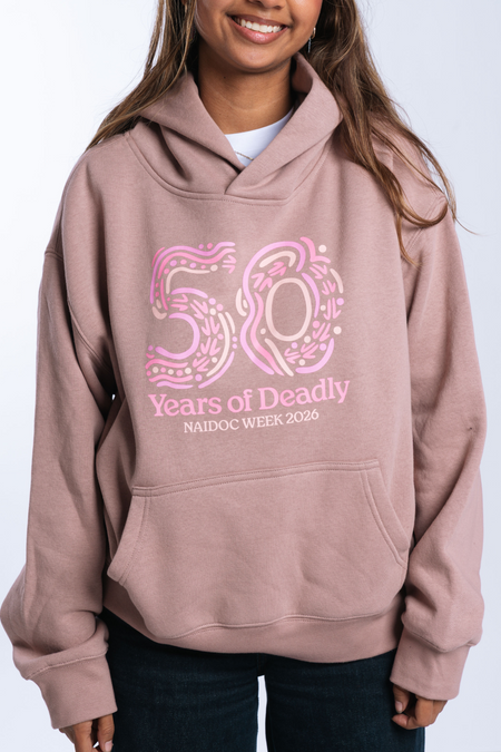 50 Years of Deadly NAIDOC Week 2026 Premium Hazy Pink Cotton Blend Women's Hoodie