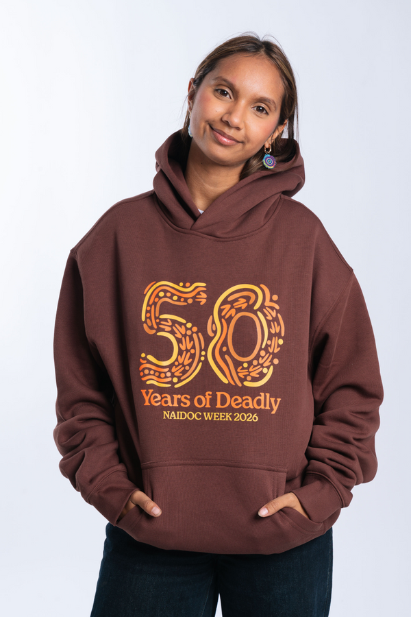 50 Years Of Deadly NAIDOC Week 2026 Premium Chestnut Cotton Blend Unisex Hoodie
