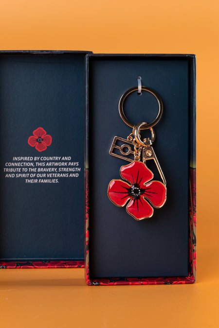 Red Poppy Keyring