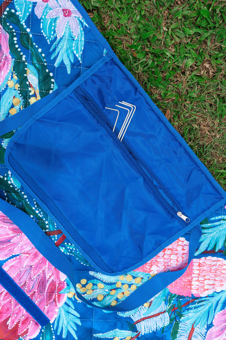 Garden Scene XL Sand Free Premium Quilted Picnic Rug (200cm x 200cm)