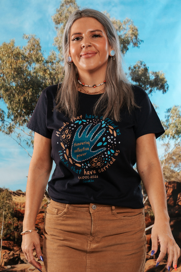 Hands That Have Carried Us NAIDOC Week 2026 Navy Cotton Everday Women's T-Shirt